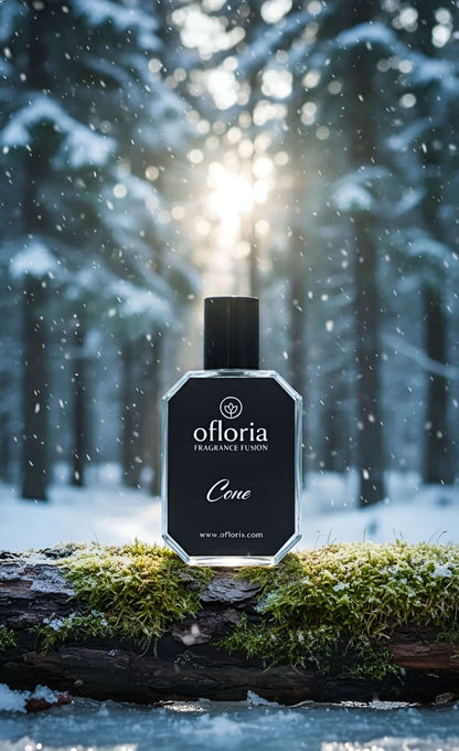 Ofloria Cone Eau De Parfum bottle and box set on white background